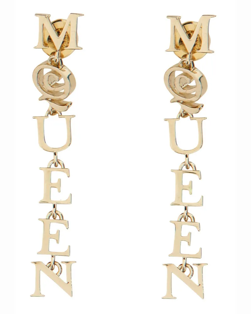 Alexander McQueen Alexander MC Queen Logo Ohrringe Gold
