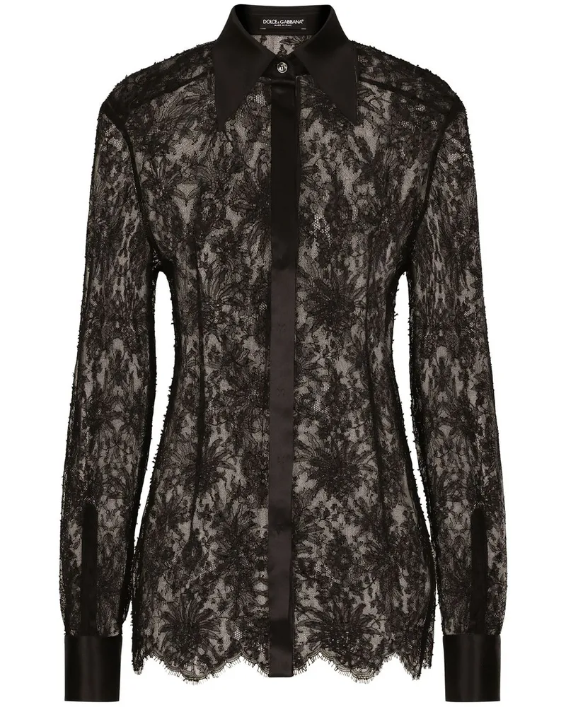 Dolce & Gabbana Spitzenhemd Black
