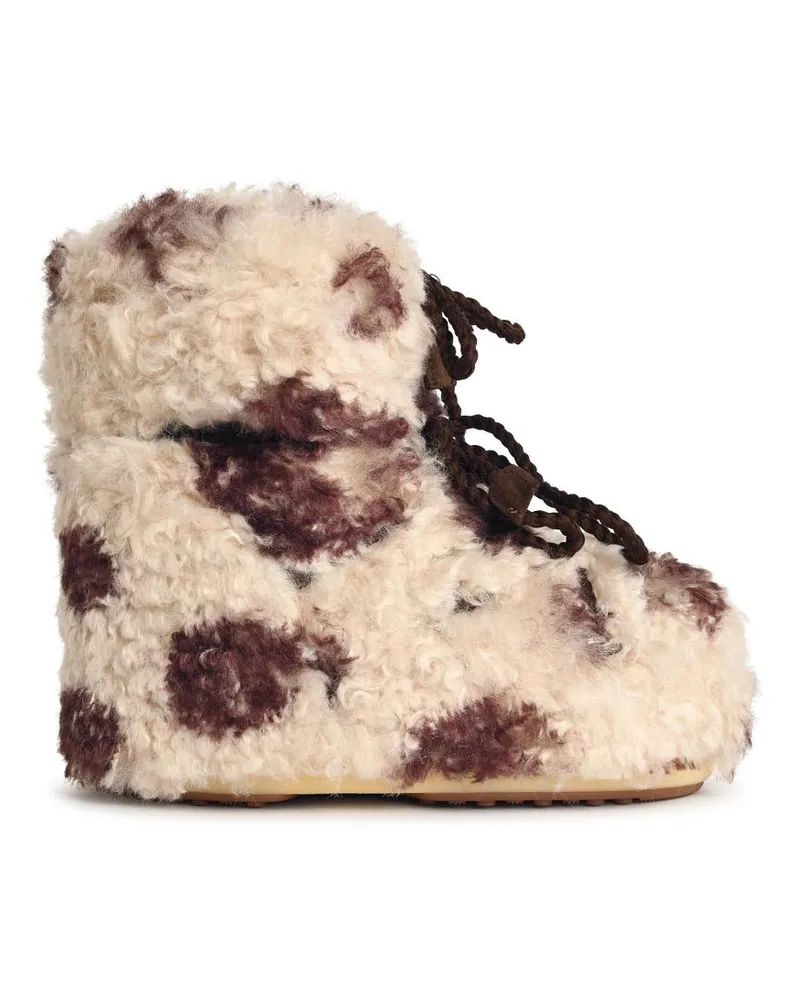 Moon Boot Mondstiefel Zwei -Ton -Faux -Pelz -Stiefel Brown