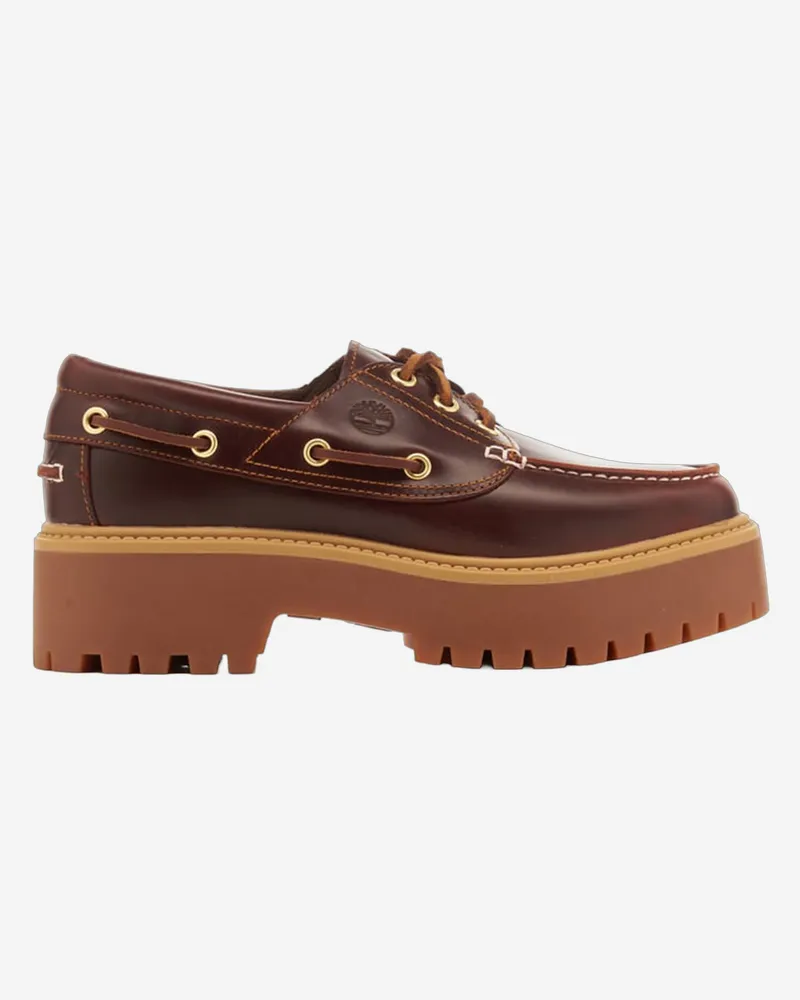 Timberland Stone Street Leather Platform Loafers Brown