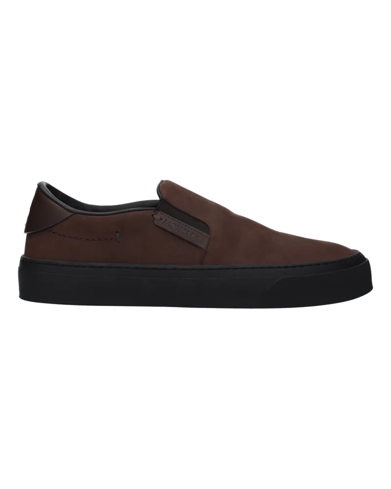 Moncler Slip On Monclub Herrens Braunes Wildleder -