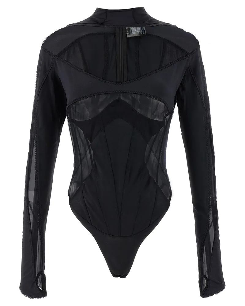 Thierry Mugler Multi -Layer -Dessous' Bodysuit Black