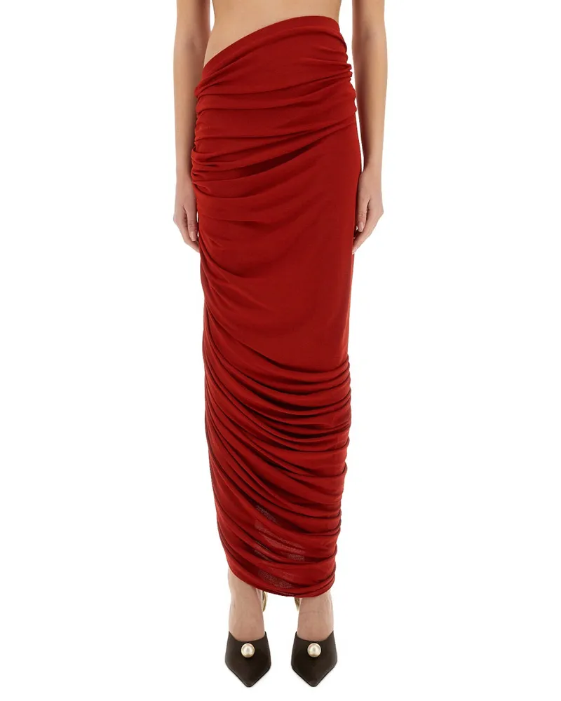 Magda Butrym MAGDA BURTRYM ASYMMETRICAL DRACKED MIDI ROCK Red