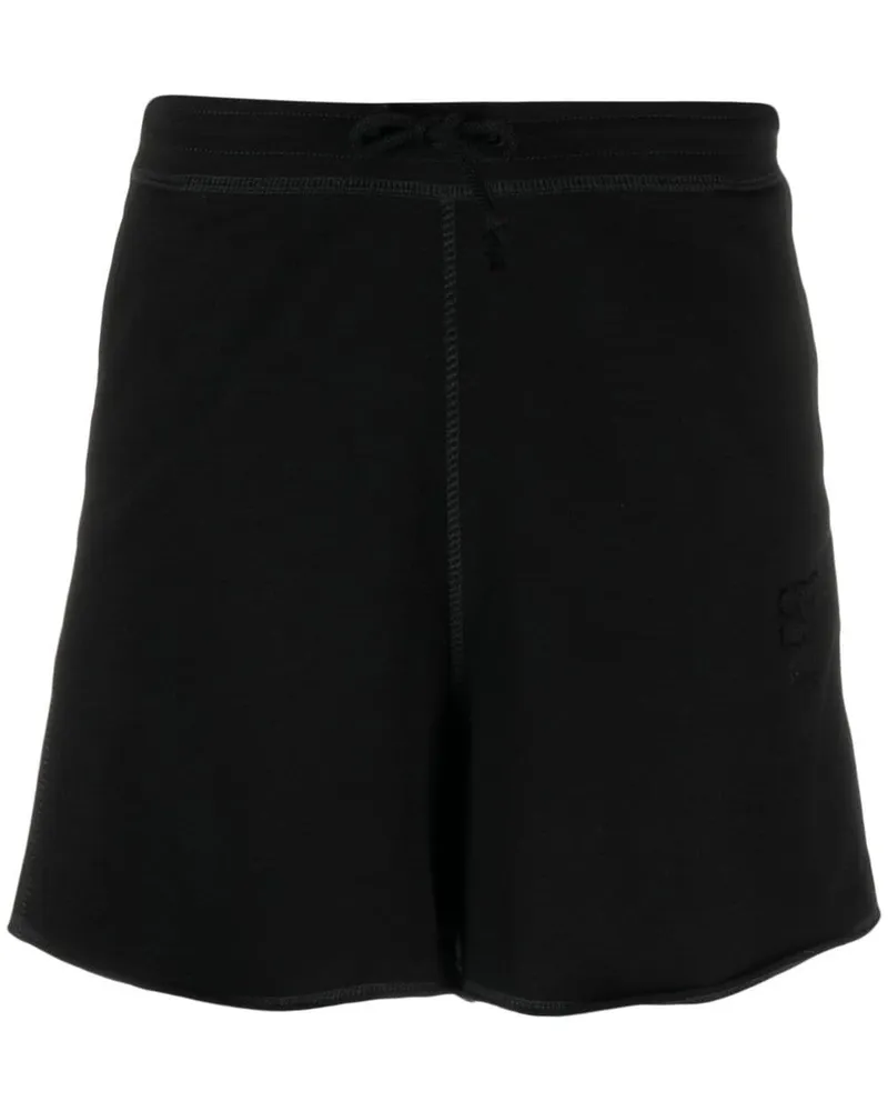 Ganni Logo Bio -Baumwollshorts Black