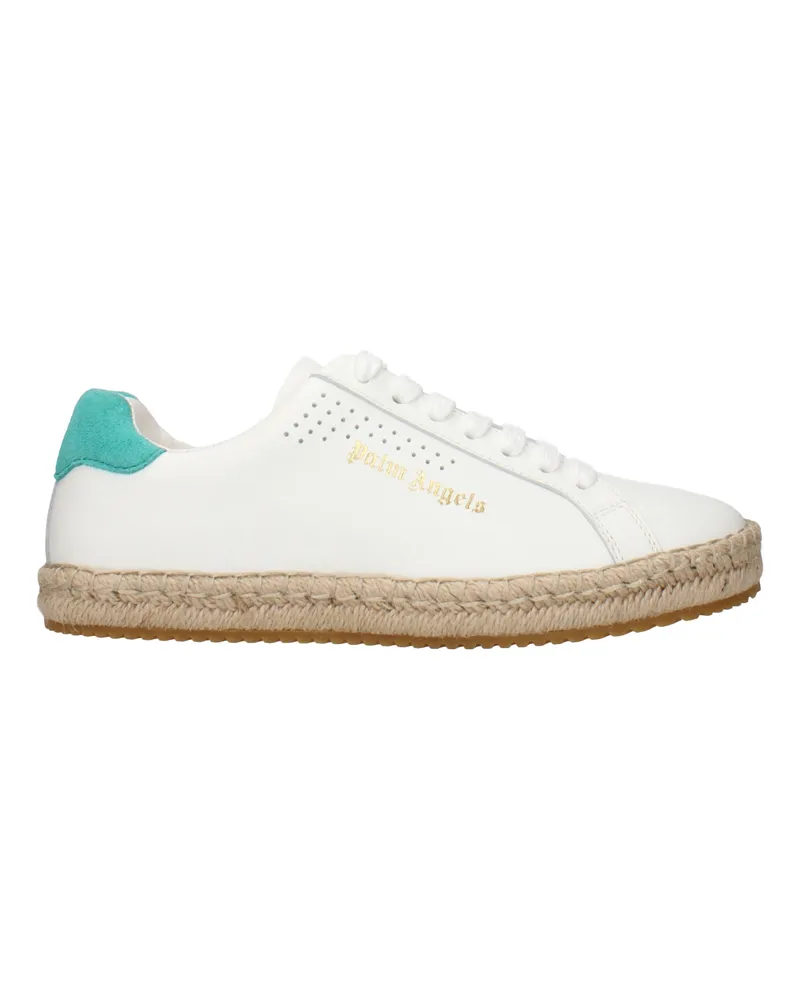 Palm Angels Damens Sneakers aus weißem/wassergrünem Leder -