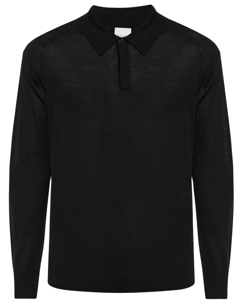 Paul Smith Wool Polo -Hemd Black