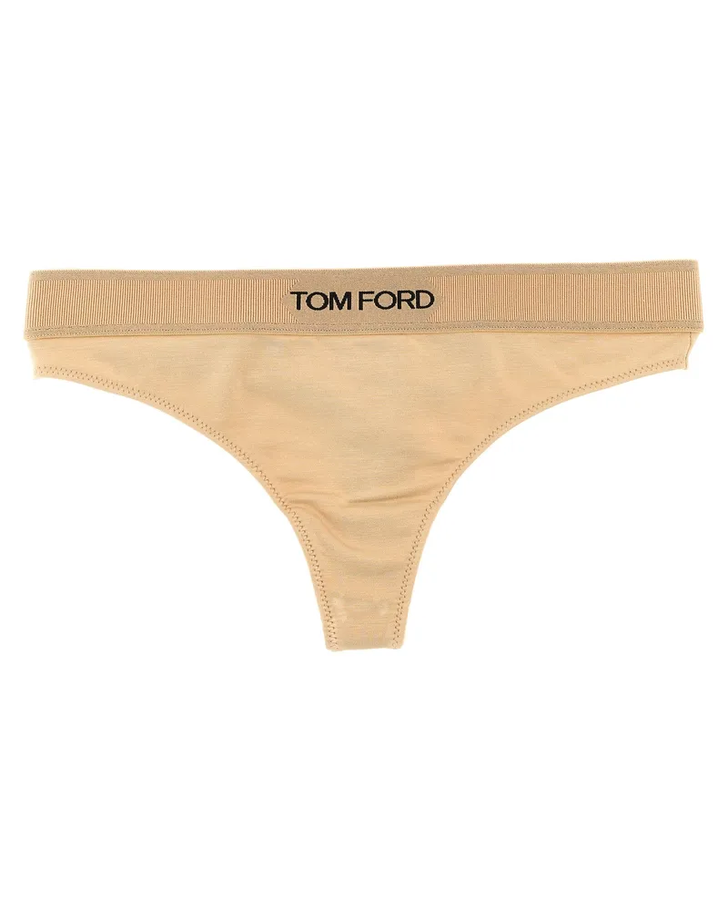 Tom Ford Thong Briefs Beige