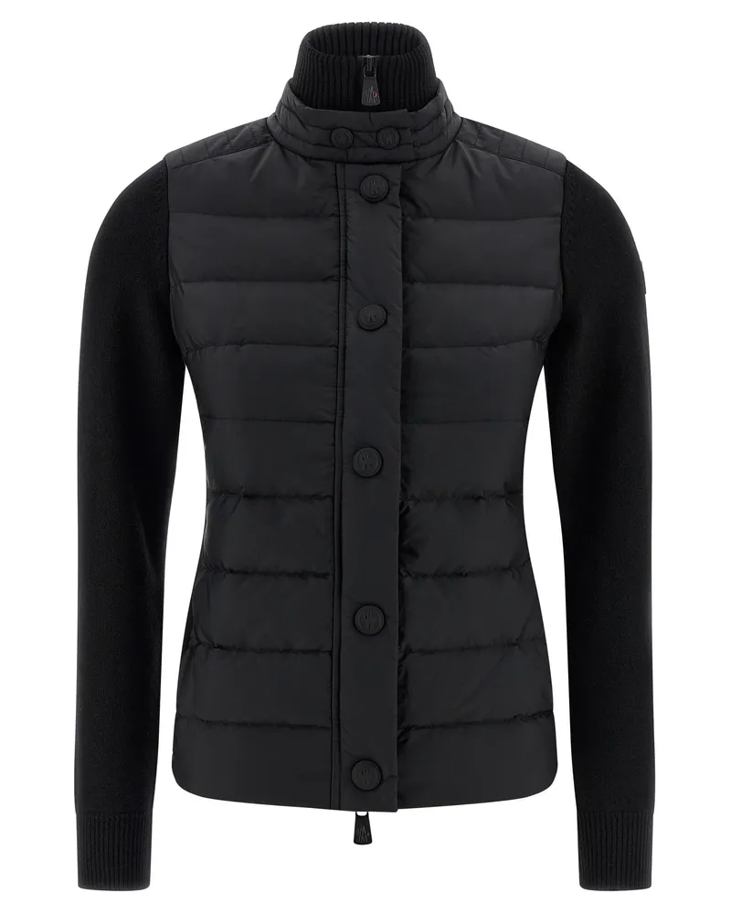 Moncler wattierte Strickjacke Black