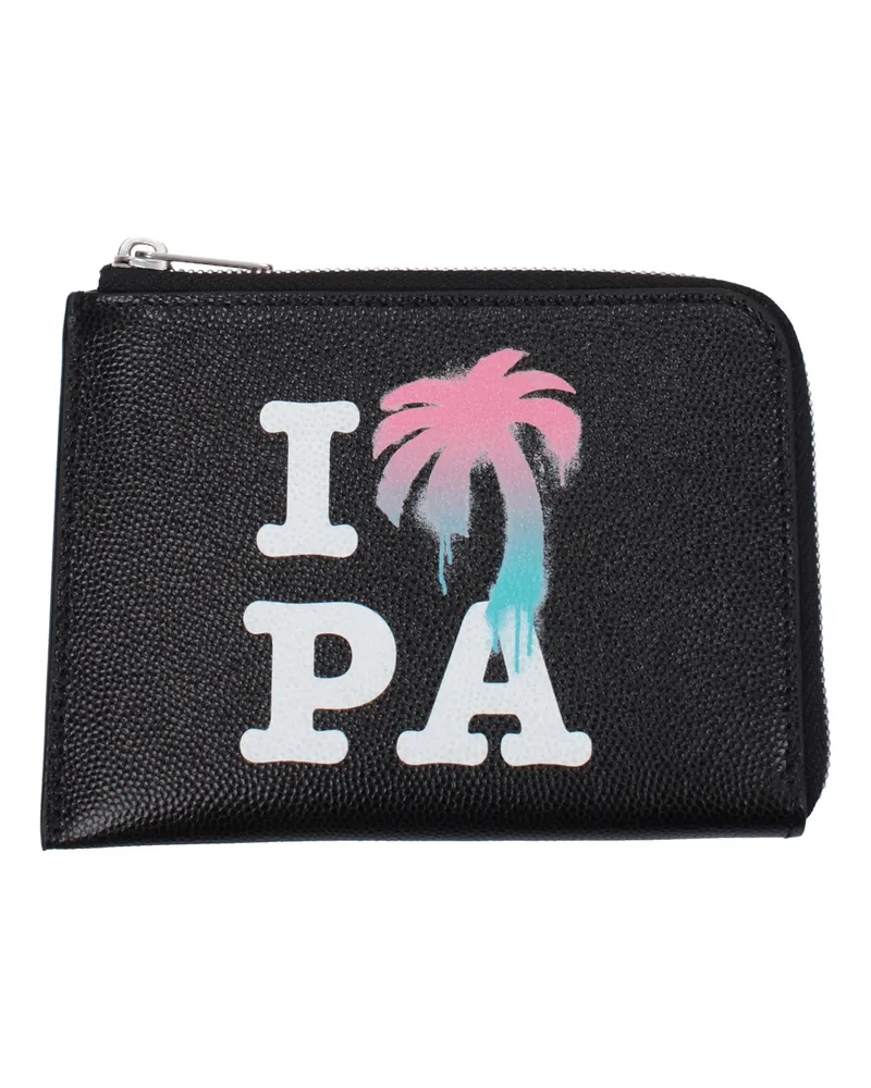 Palm Angels Herrens Ledergeldbörse Schwarz -
