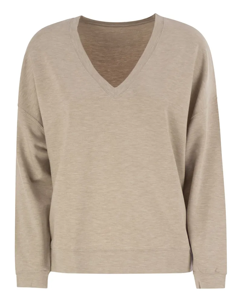 Majestic Majestätischer V -Nackenpullover Ecru