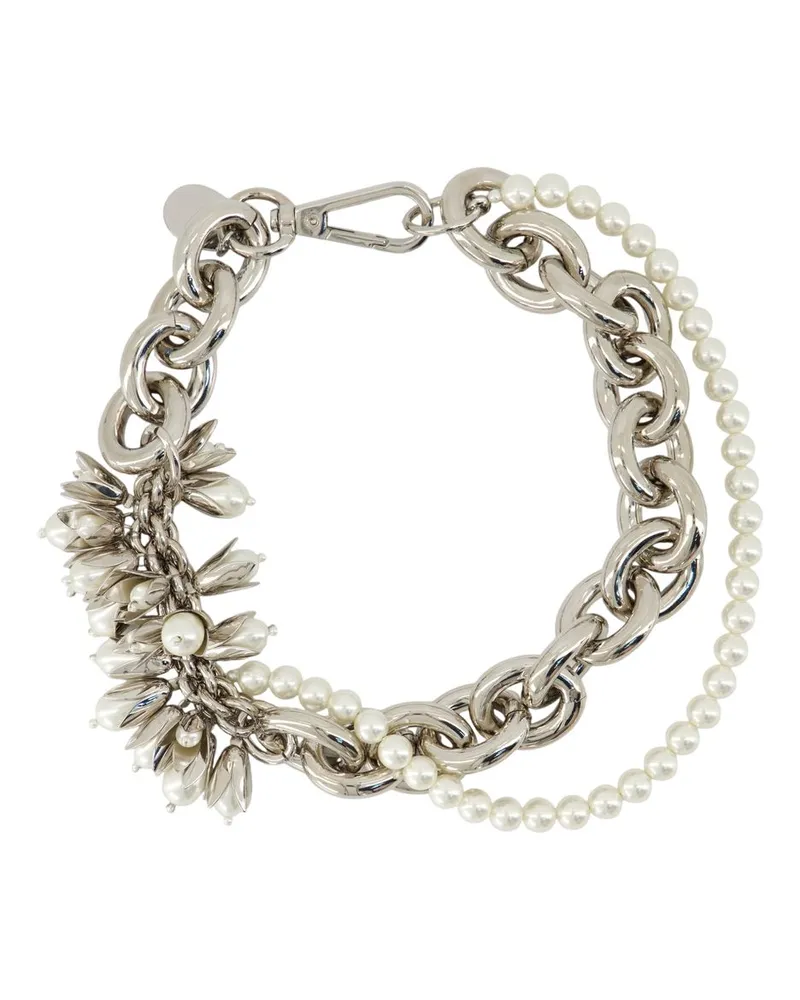 Simone Rocha Blume Halskette  Perle Silber Silber