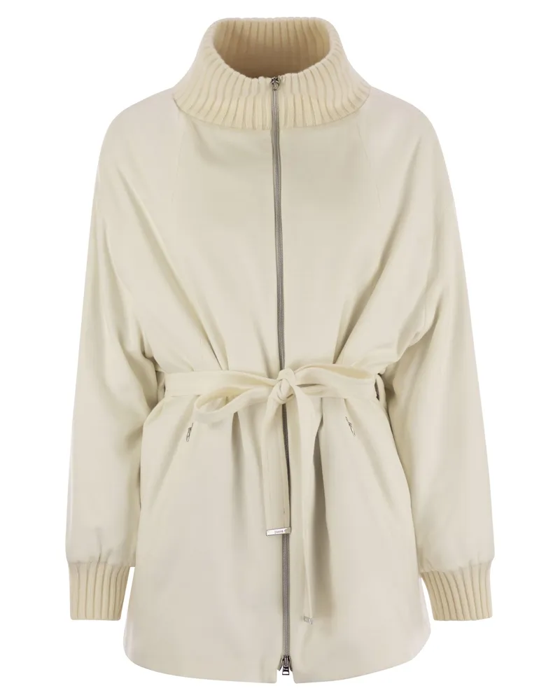Herno Silk And Cashmere Jacket With Belt Light