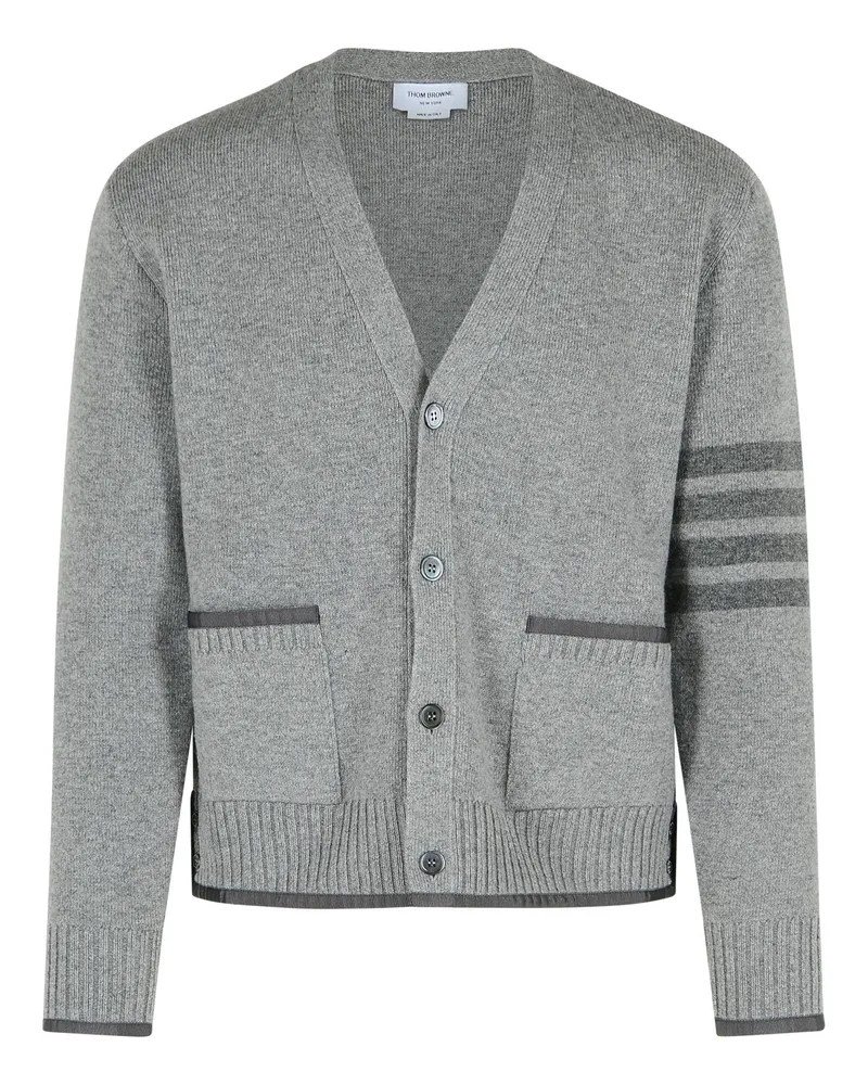 Thom Browne Milano 4 Bar' grauer Virgin Woll -Strickjacke Grey
