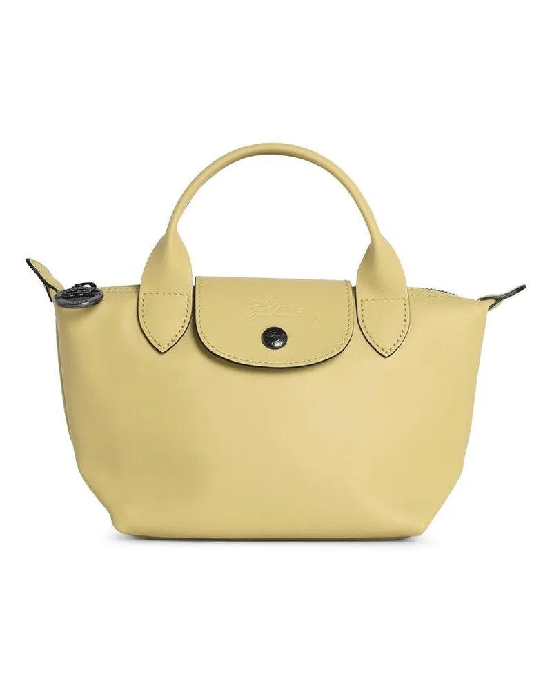 Longchamp Pistazien-Lear-Tasche mit 'Xs Le Pliage Xtra'-Griff Green