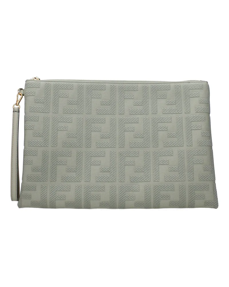 Fendi Pochette weibliches grüne Stoff/grüner Tee -