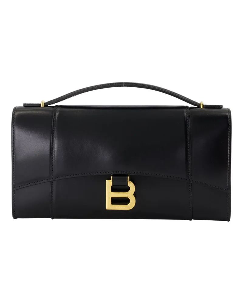Balenciaga Sanduhr -Kupplung  Leder schwarz Schwarz