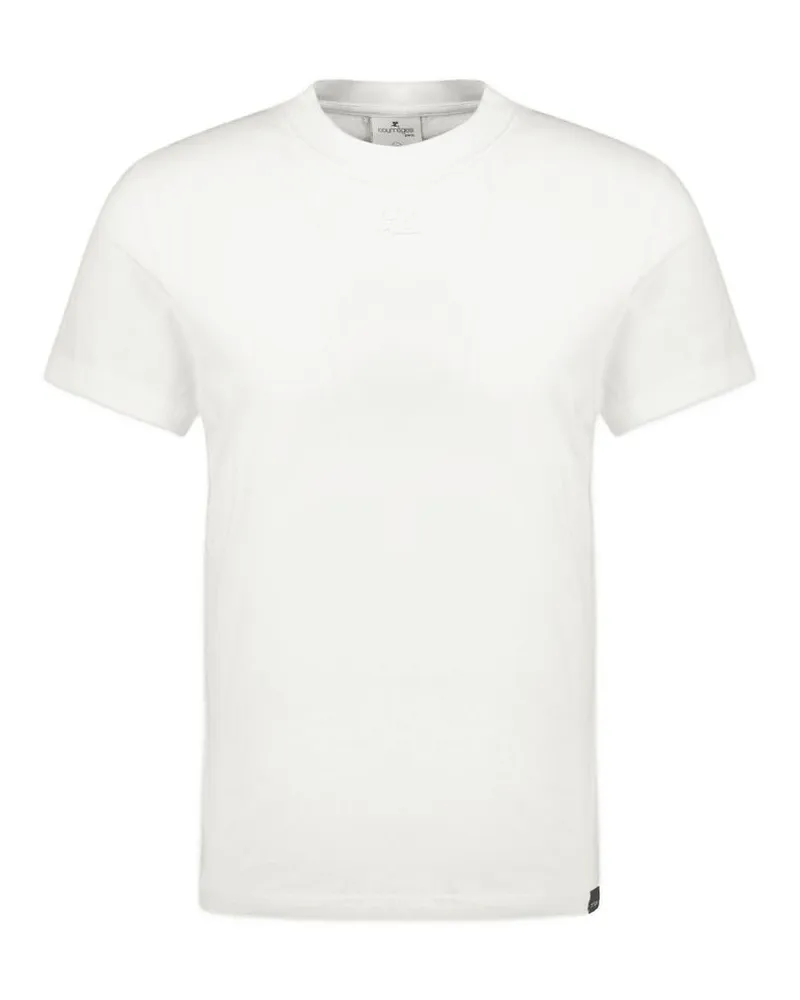 Courrèges AC Straight T Shirt Courreves Baumwollerbe weiß White