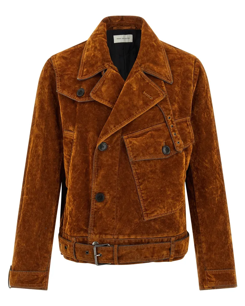 Dries van Noten DRIESE VAN NETEN VELVET BIKER JACKE Multicolor