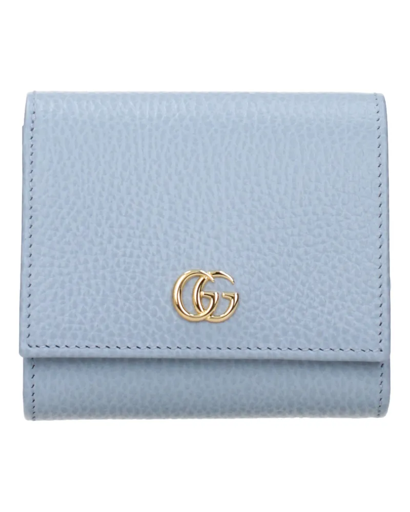 Gucci Marmont Geldbörse für Damen aus himmelblauem Leder -