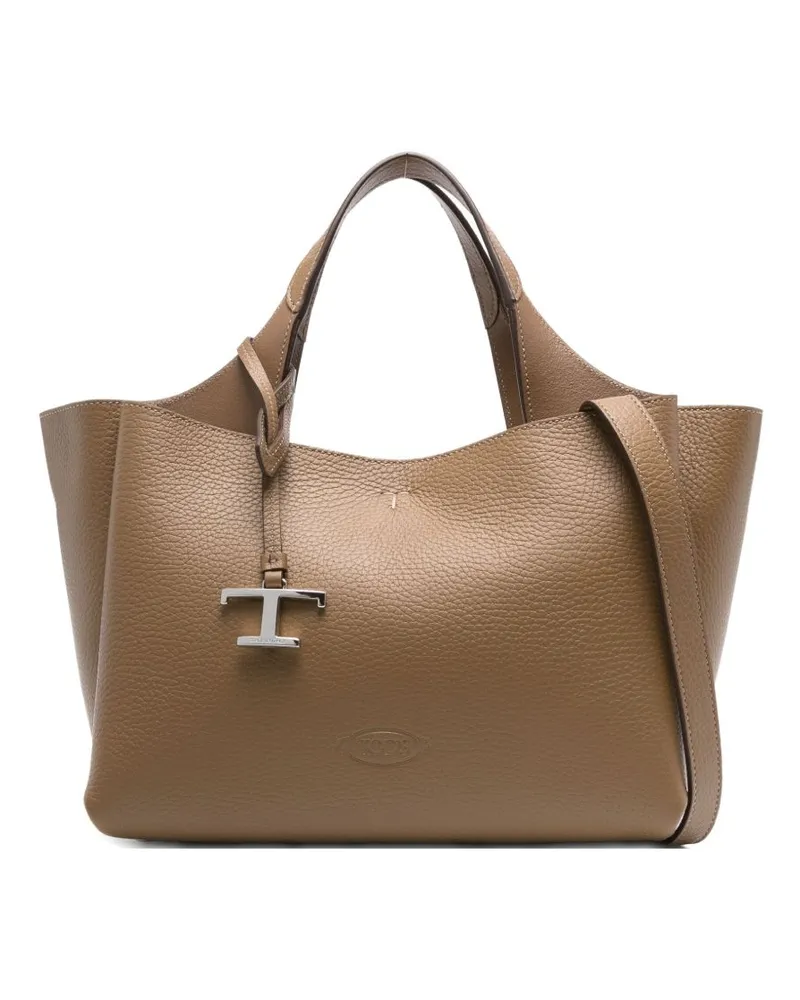 TOD'S Tod 's Mini -Leder -Einkaufstasche Brown