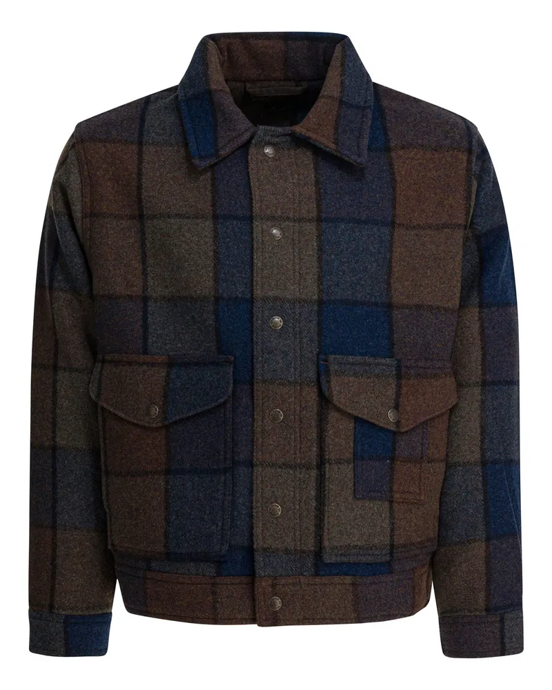 Filson Mackinaw Woll-Overshirt-Jacke Blue