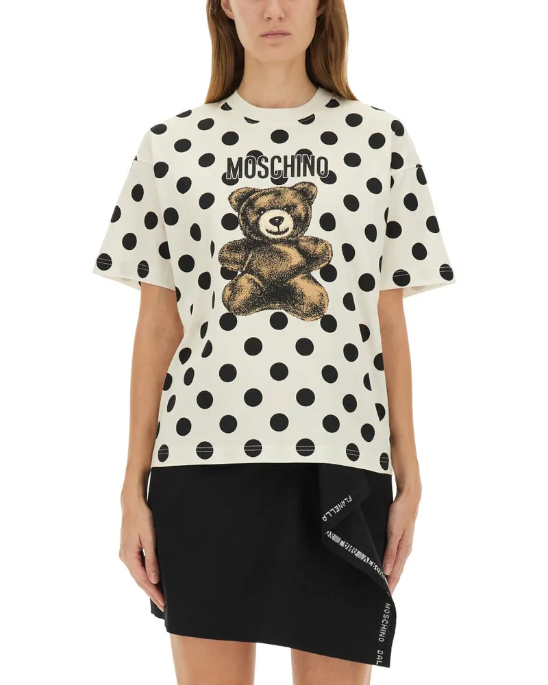Moschino Teddy Polka Dots" T -Shirt Ivory