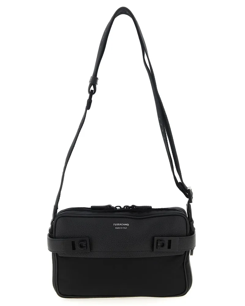 Ferragamo Twins Nylon' Crossbody -Tasche Black