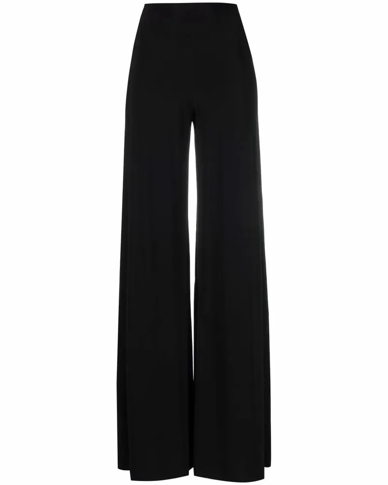 Norma Kamali breite, hohe Taillenhose Black