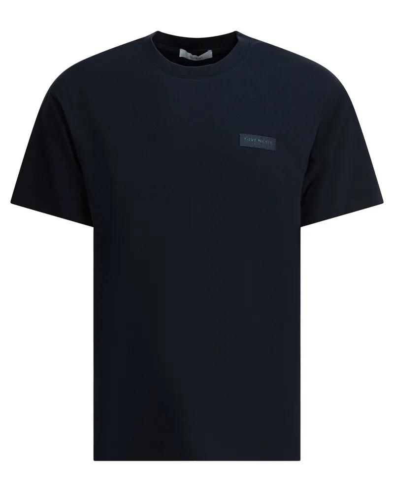 Givenchy T-Shirt mit Rundhalsausschnitt und Logo Blue