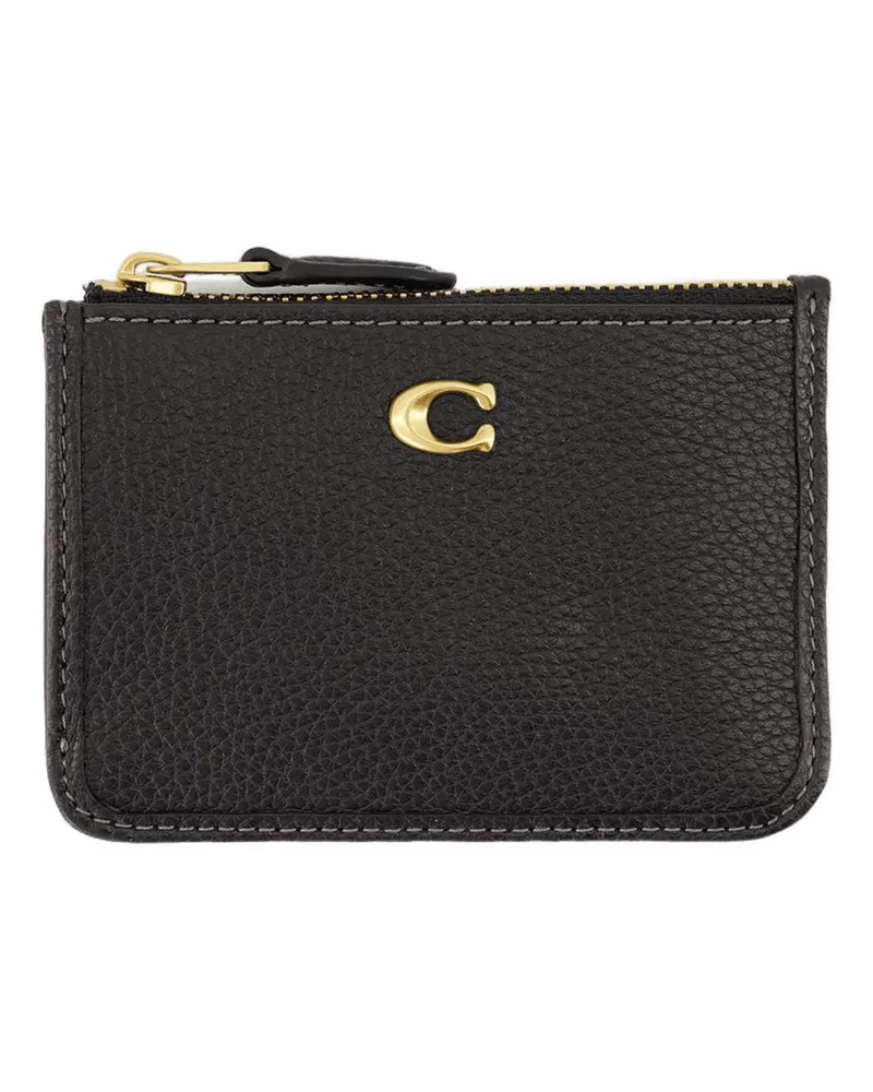 Coach Mini ID Skinny Card Case  Leder schwarz Schwarz