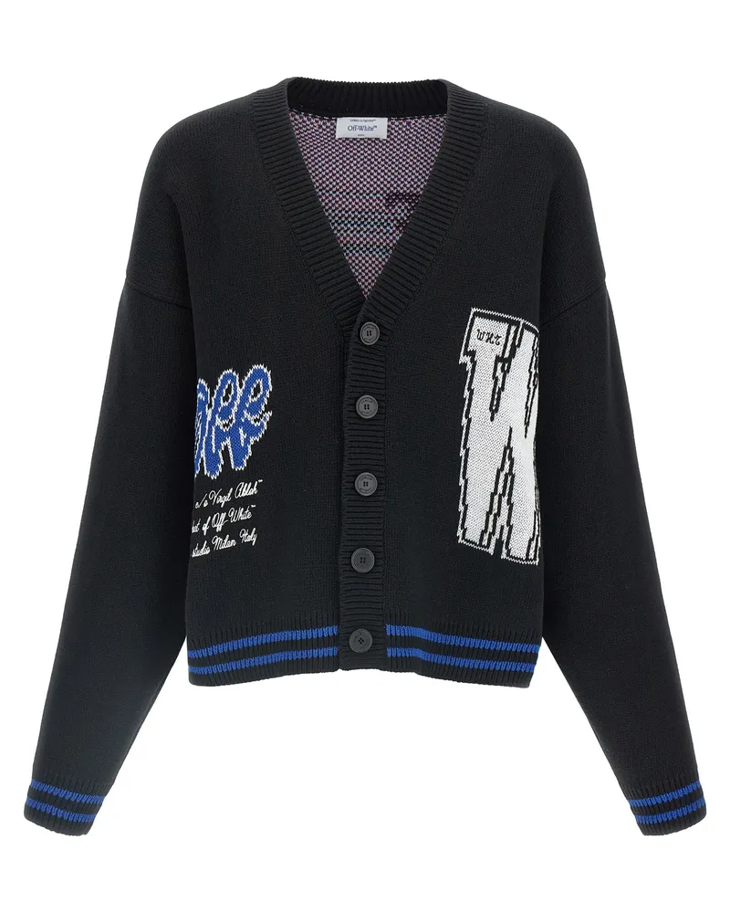 OFF-WHITE Cremefarbener „Glide Diag“-Cardigan Black