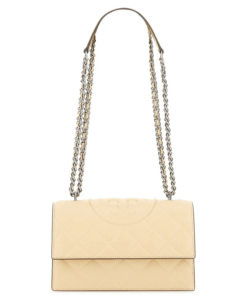 Tory Burch e Umhängetasche "Fleming" klein Beige