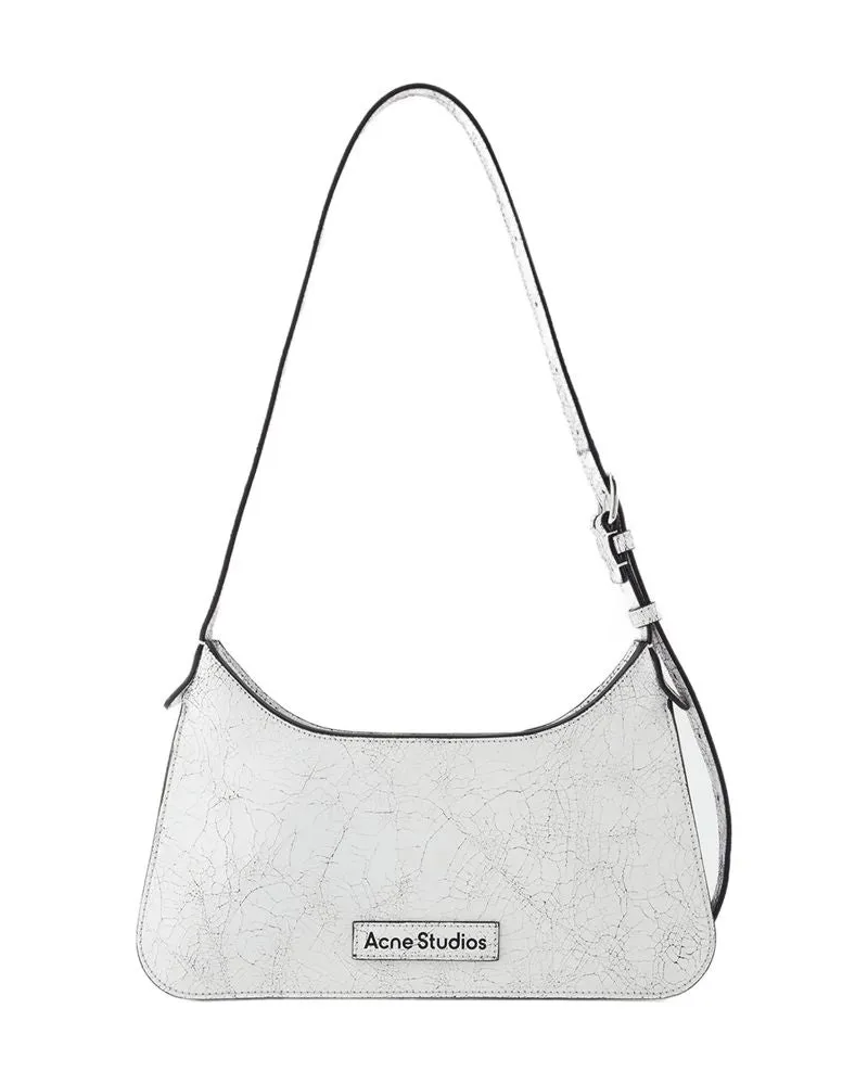 Acne Studios Platt Mini Crackle Hobo Bag  Leder weiß Weiß