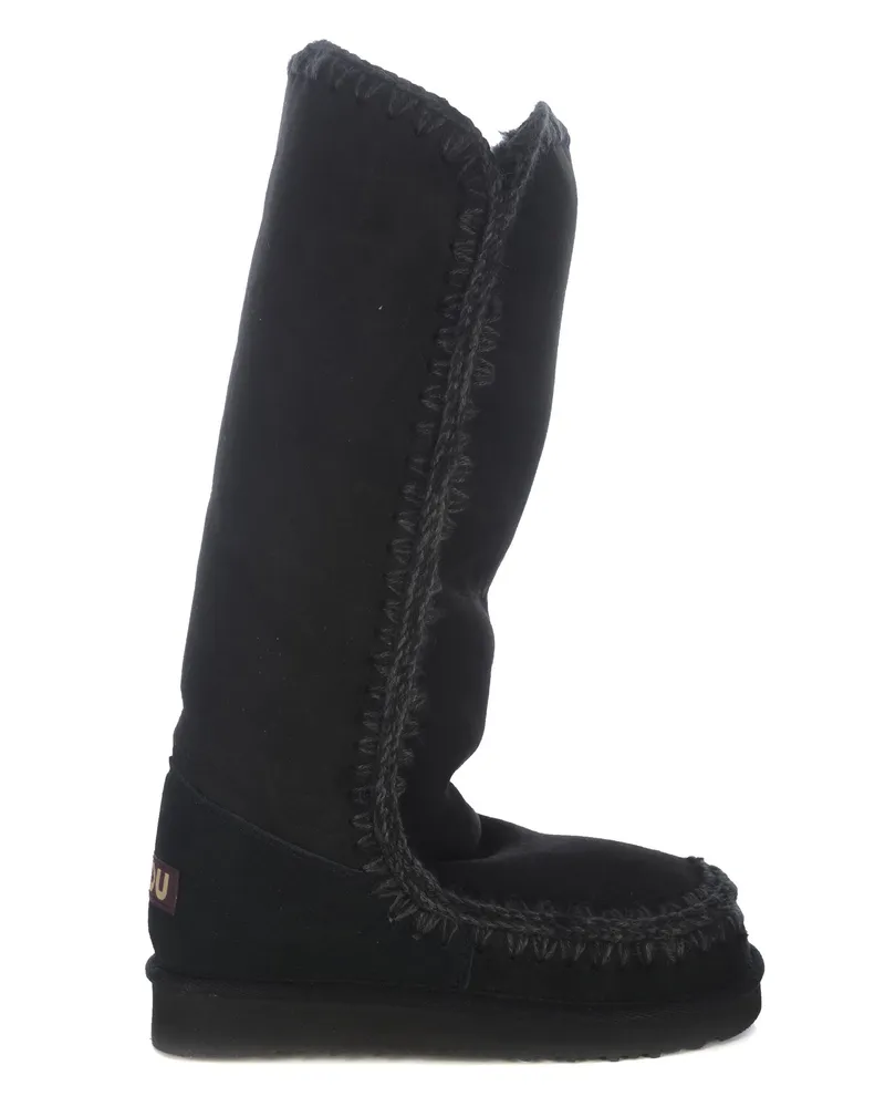 Mou Stiefel "Eskimo 40" aus echtem Wildleder -Schaffell Black