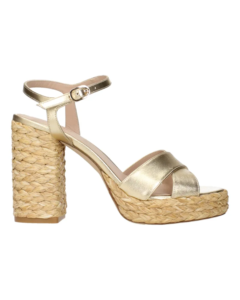 Stuart Weitzman Dayna Sandalen Damens Goldfarbenes Leder -