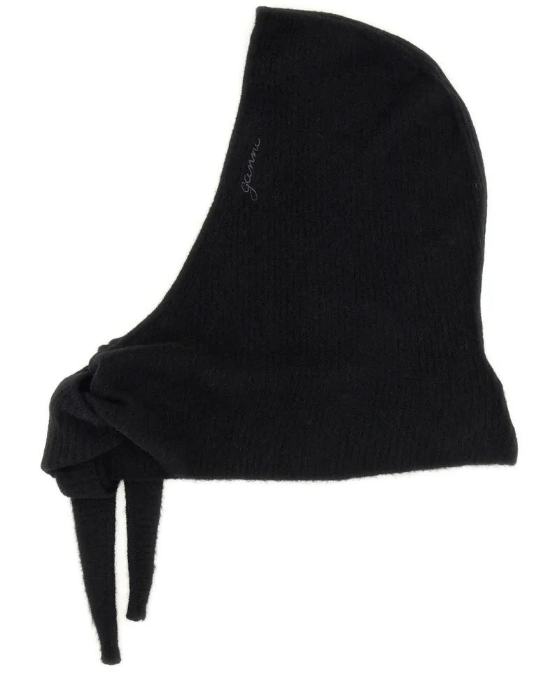 Ganni Wool Balaclava Black
