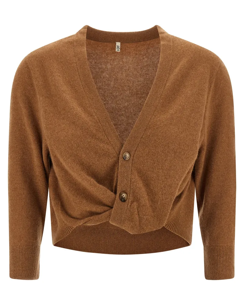 R13 Knoten -Strickjacke Brown