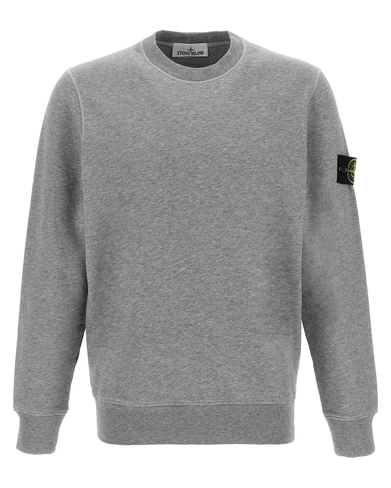 Stone Island Logo Abzeichen Sweatshirt Gray