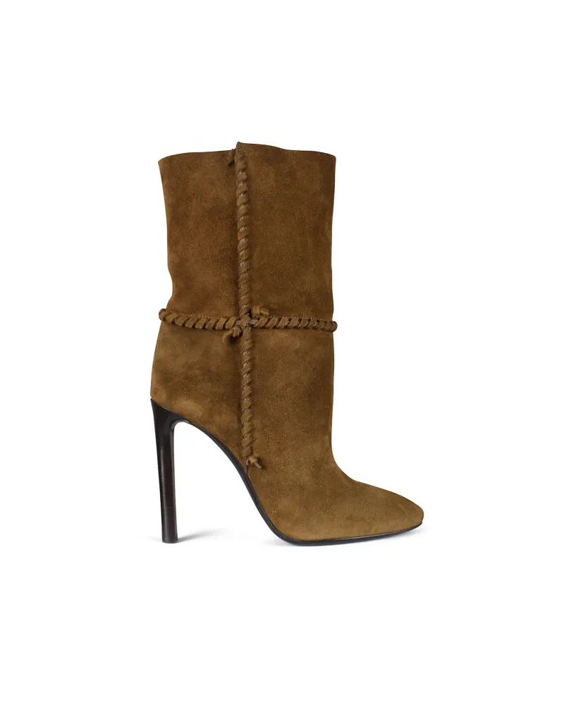 Saint Laurent Mica 105 Knöchelstiefel Camel