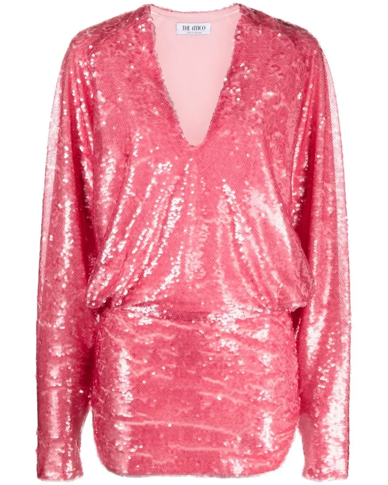 ATTICO Das Attico Gael Pailled Mini -Kleid Pink