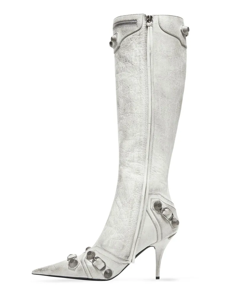 Balenciaga Le Cagole Lederstiefel White