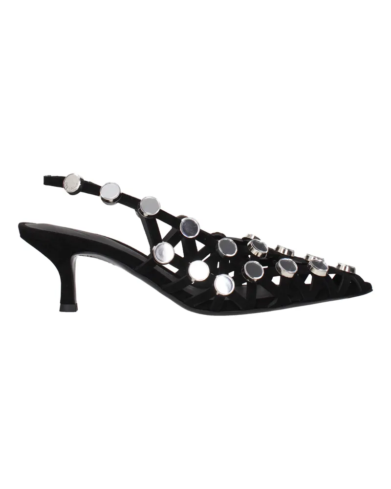 ATTICO Die Attico Grid Sandalen Damen aus schwarzem Wildleder -