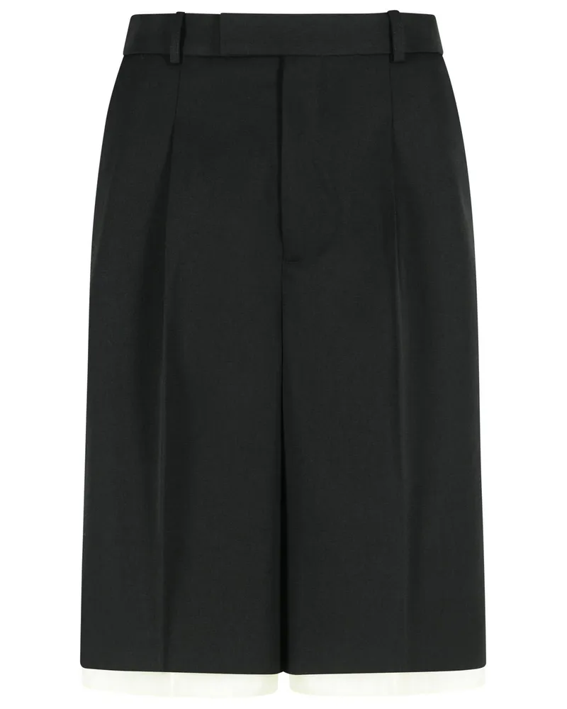 Róhe Bermuda -Shorts in der schwarzen Jungfrau Wollmischung Black