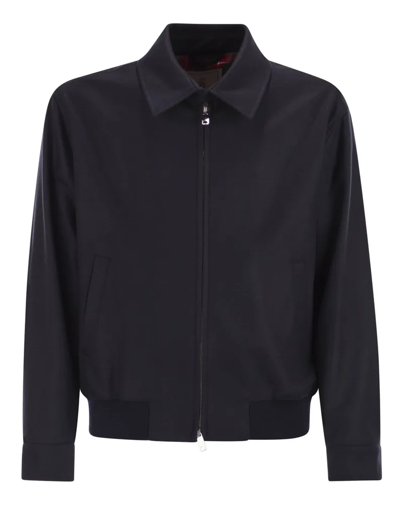Baracuta G18 Bomberjacke aus Meltonwolle und Kaschmir Blue
