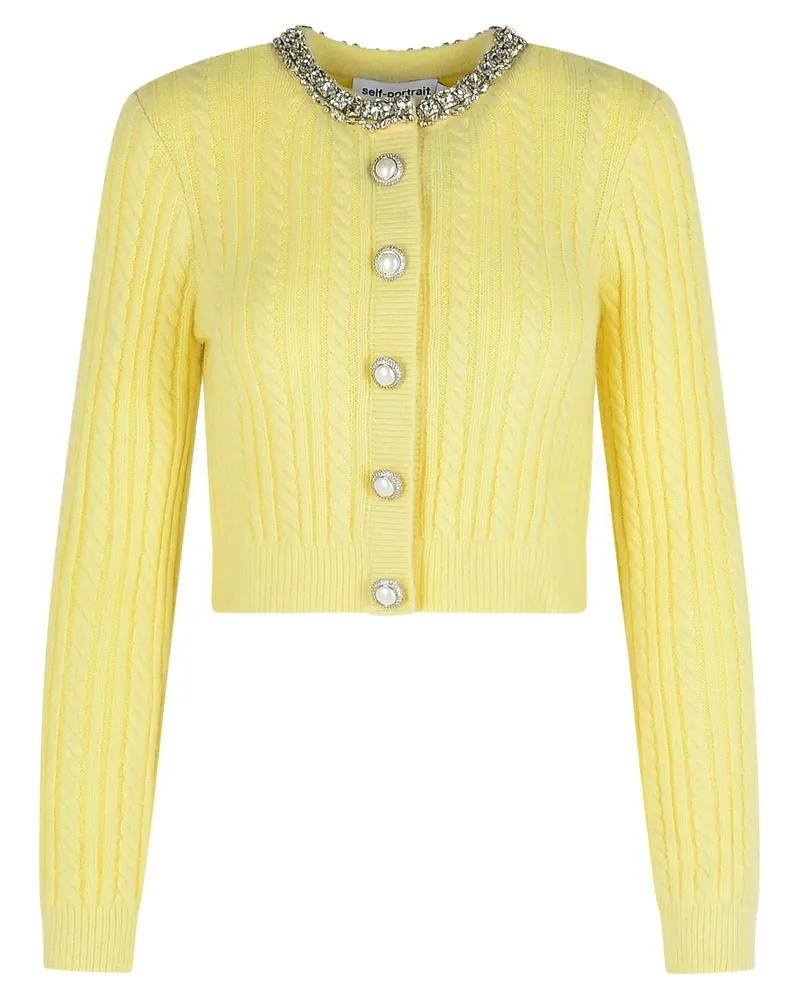 Self-Portrait Yellow Alpaca Misch -Strickjacke Yellow