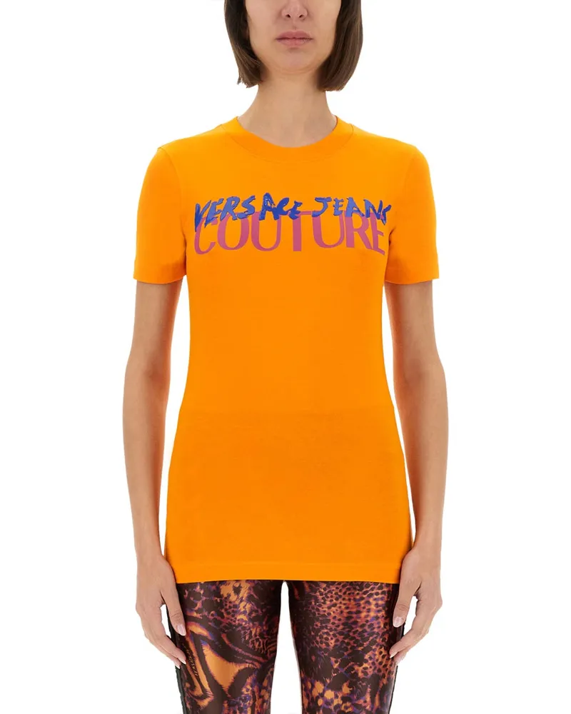 Versace Jeans Institutional Logo" T -Shirt Orange
