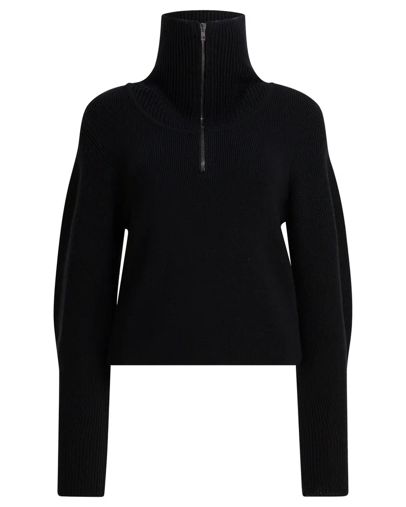 Christophe Lemaire Pullover mit halbem Reißverschluss Black