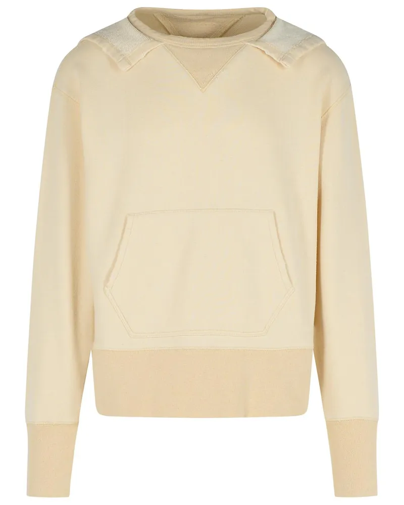 Maison Margiela Pilling' cremefarbener Baumwollpullover Cream