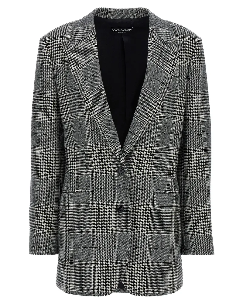 Dolce & Gabbana Pied de Poule' Blazer White