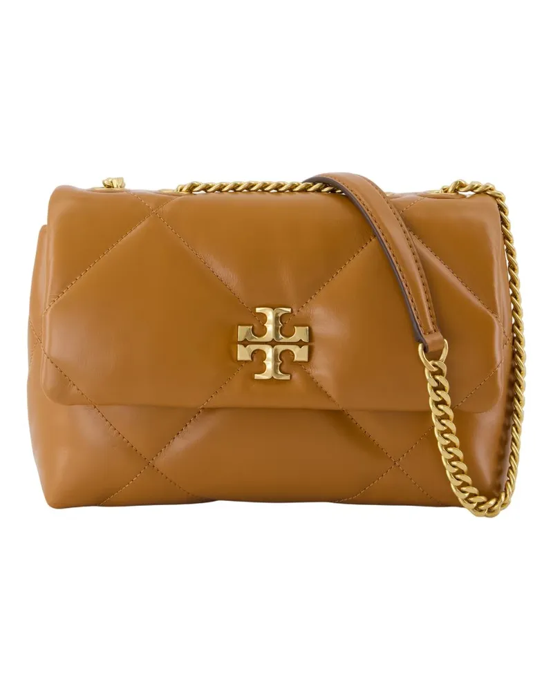 Tory Burch Kira Diamond Small Cabrio Umhängetasche e Leder braun Braun